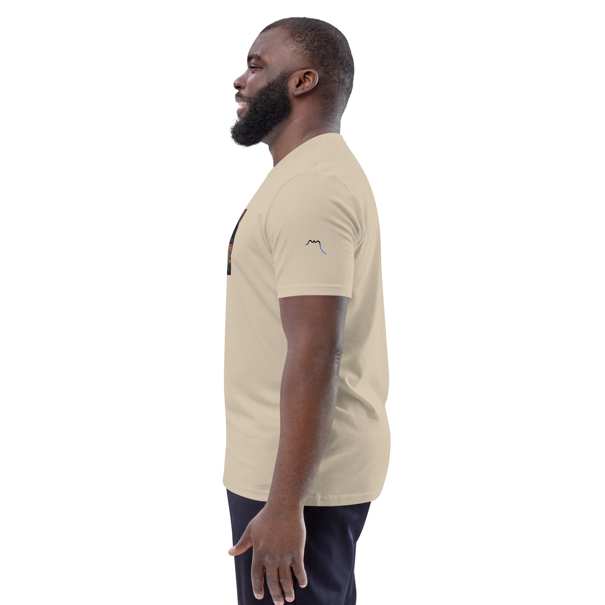 Vue de côté du T-shirt 100% Coton Bio Falaise - coloris beige clair