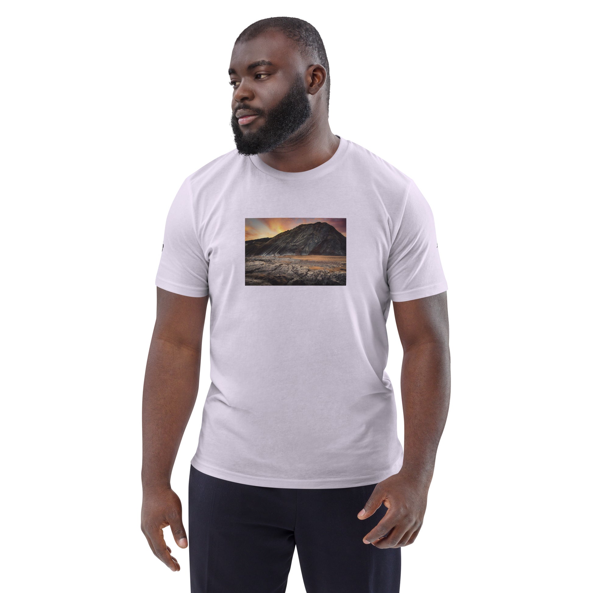 Vue de face du T-shirt 100% Coton Bio Falaise - coloris  orchidée