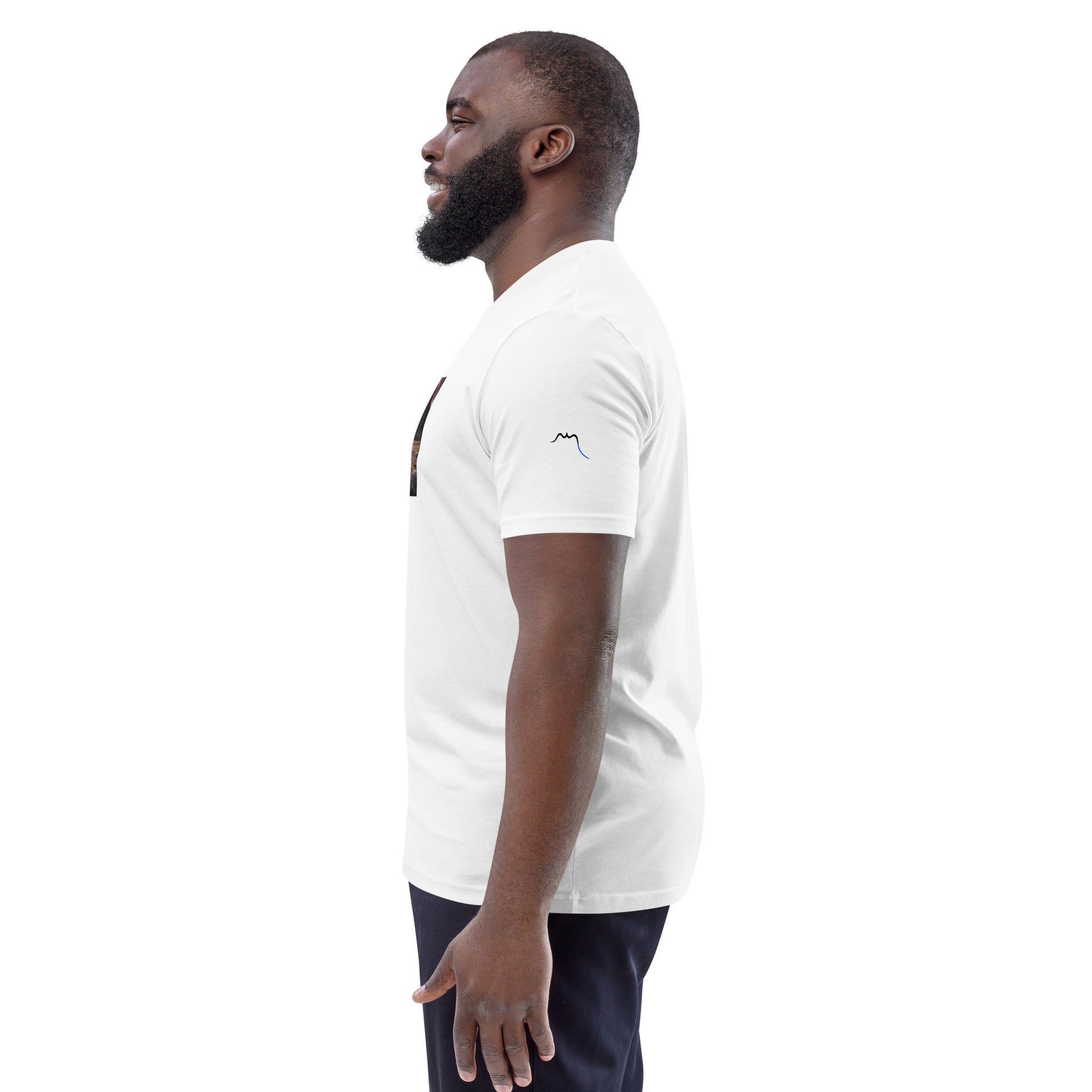 Vue de côté du T-shirt 100% Coton Bio Falaise - coloris blanc