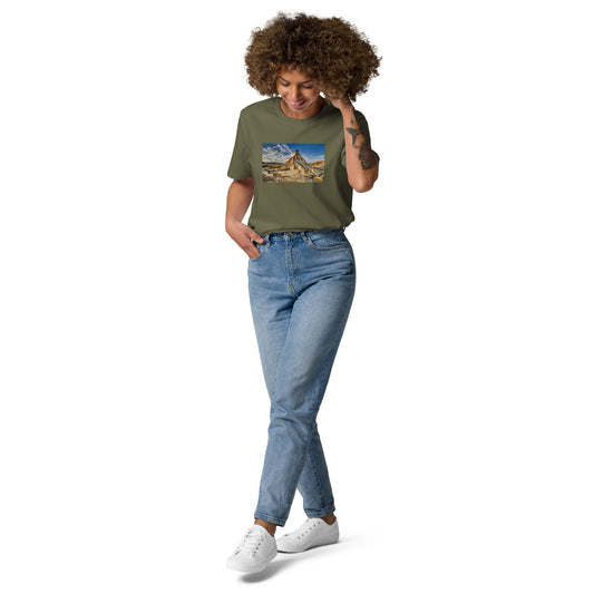 Vue de face du t-shirt 100% coton biologique CDT - coloris kaki foncé