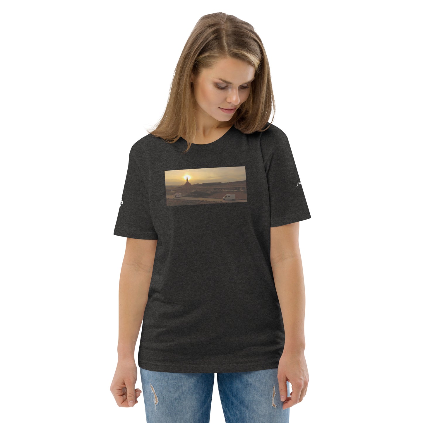 Vue de face du t-shirt 100% coton biologique CDT Sunset - coloris gris foncé chiné