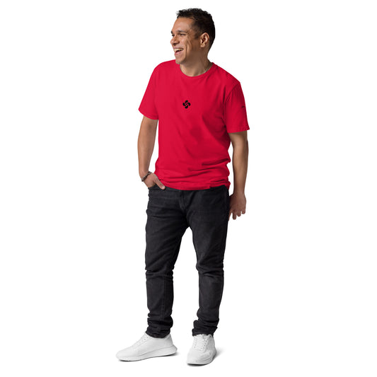 Vue de face du t-shirt 100% coton biologique Lauburu N - coloris rouge