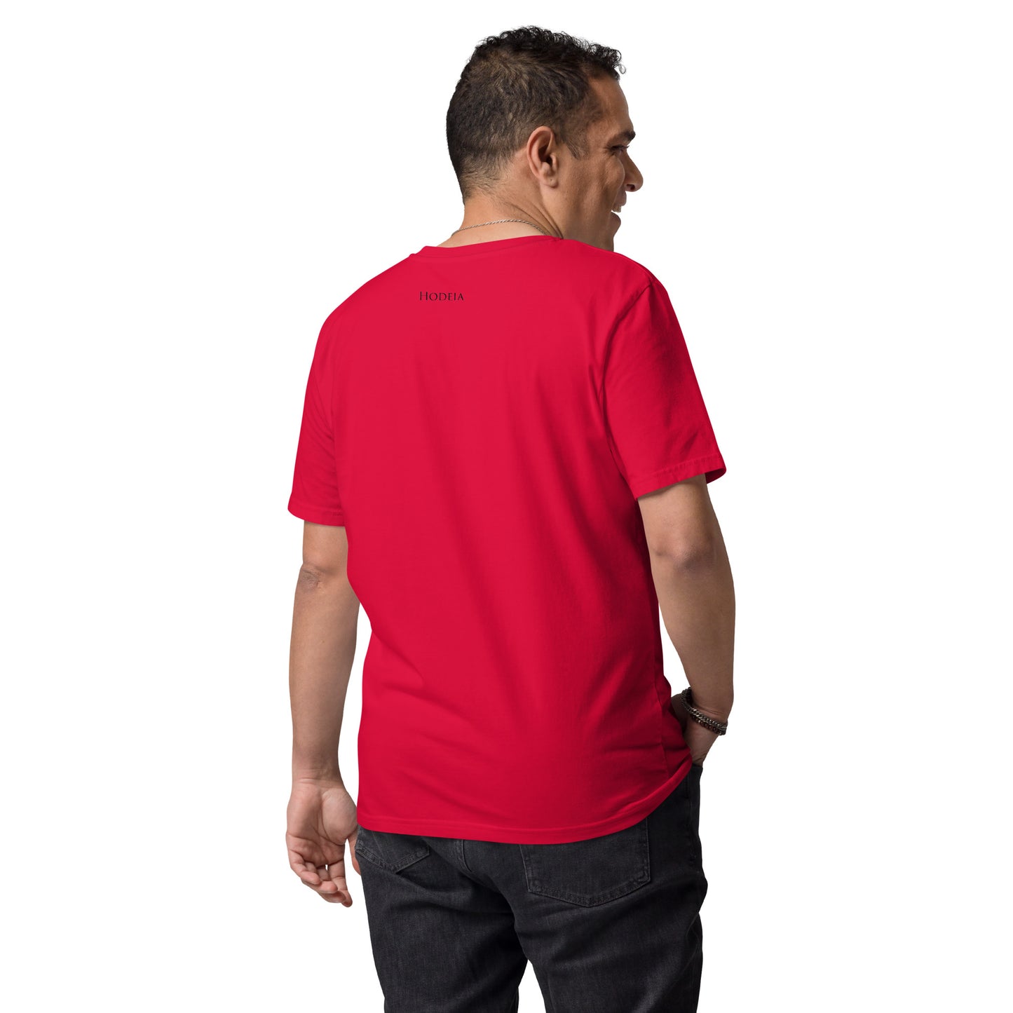 Vue de dos du t-shirt 100% coton biologique Lauburu N - coloris rouge