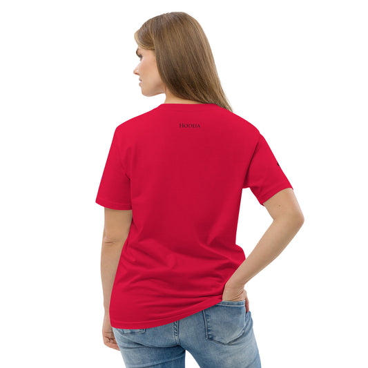 Vue de dos du t-shirt 100% coton biologique Pelote Basque - coloris rouge