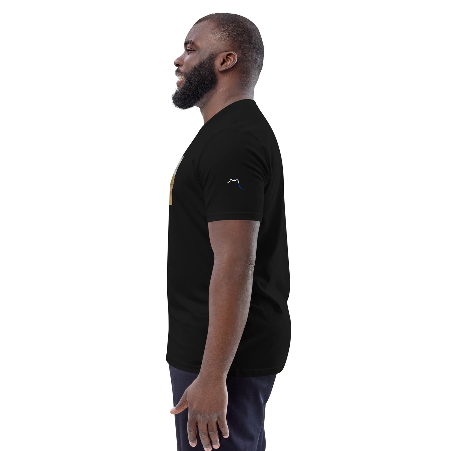 Vue de côté du t-shirt 100% coton biologique Van Bardenas - coloris noir