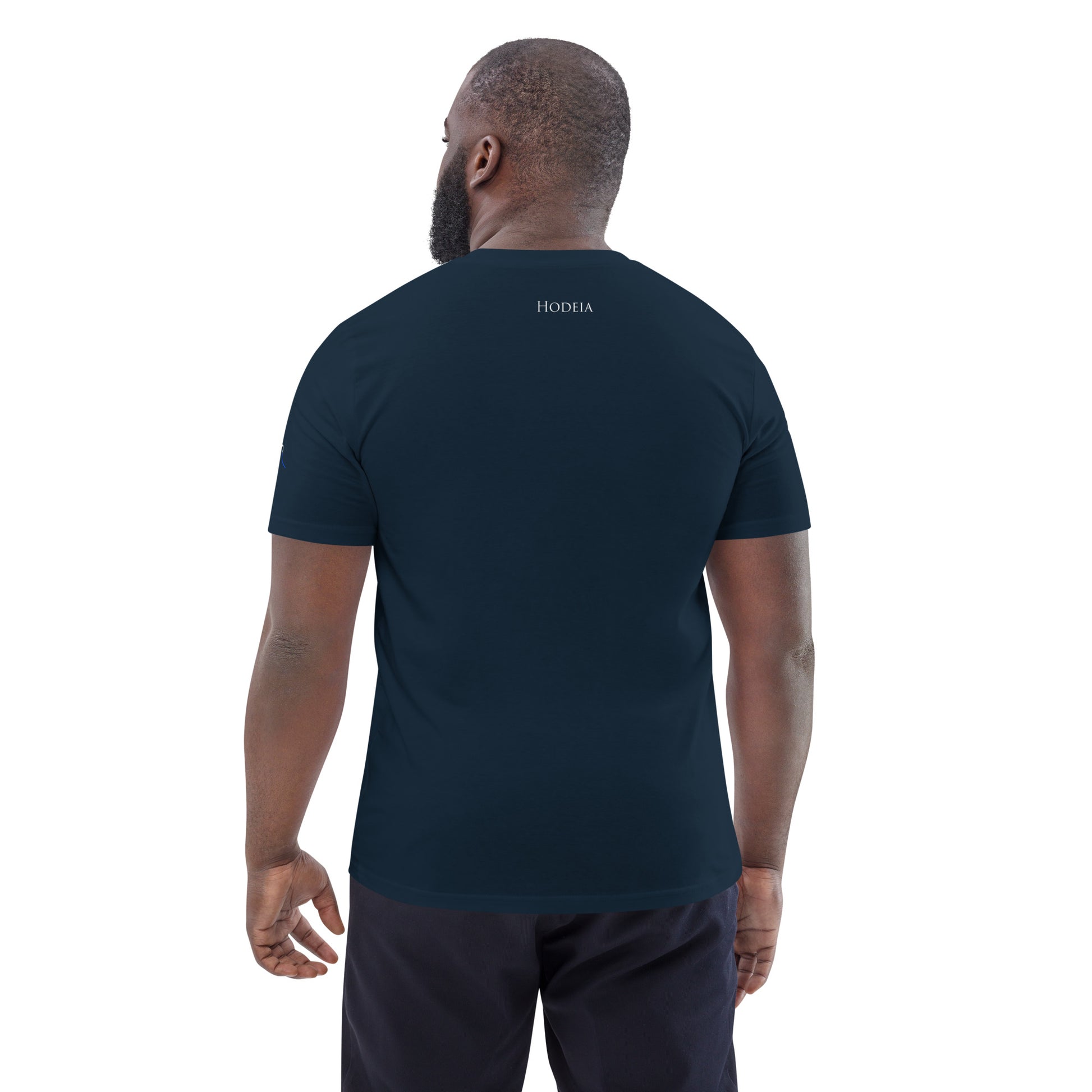 Vue de dos du t-shirt 100% coton biologique Van Bardenas - coloris bleu marine