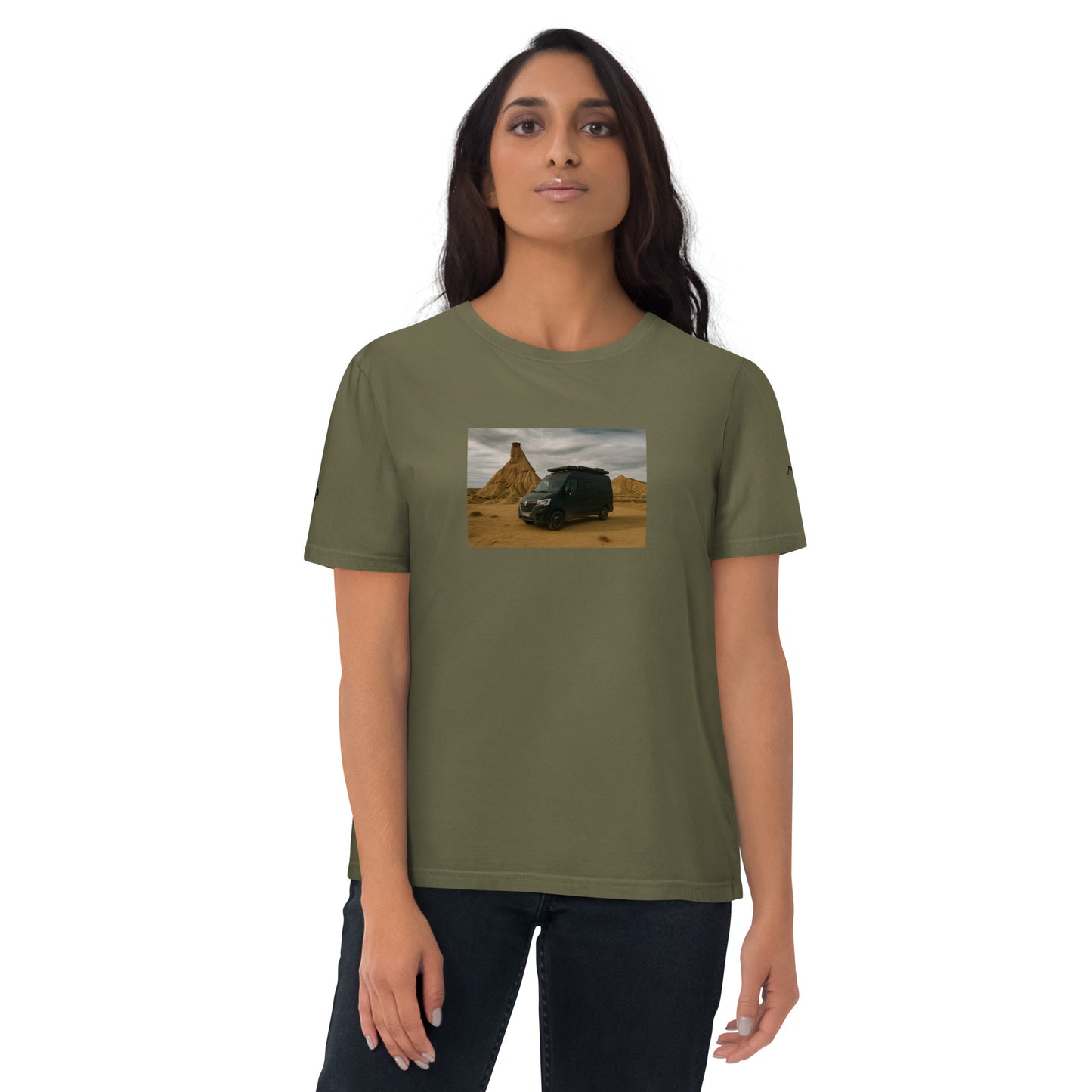 Vue de face du t-shirt 100% coton biologique Van Bardenas - coloris kaki foncé