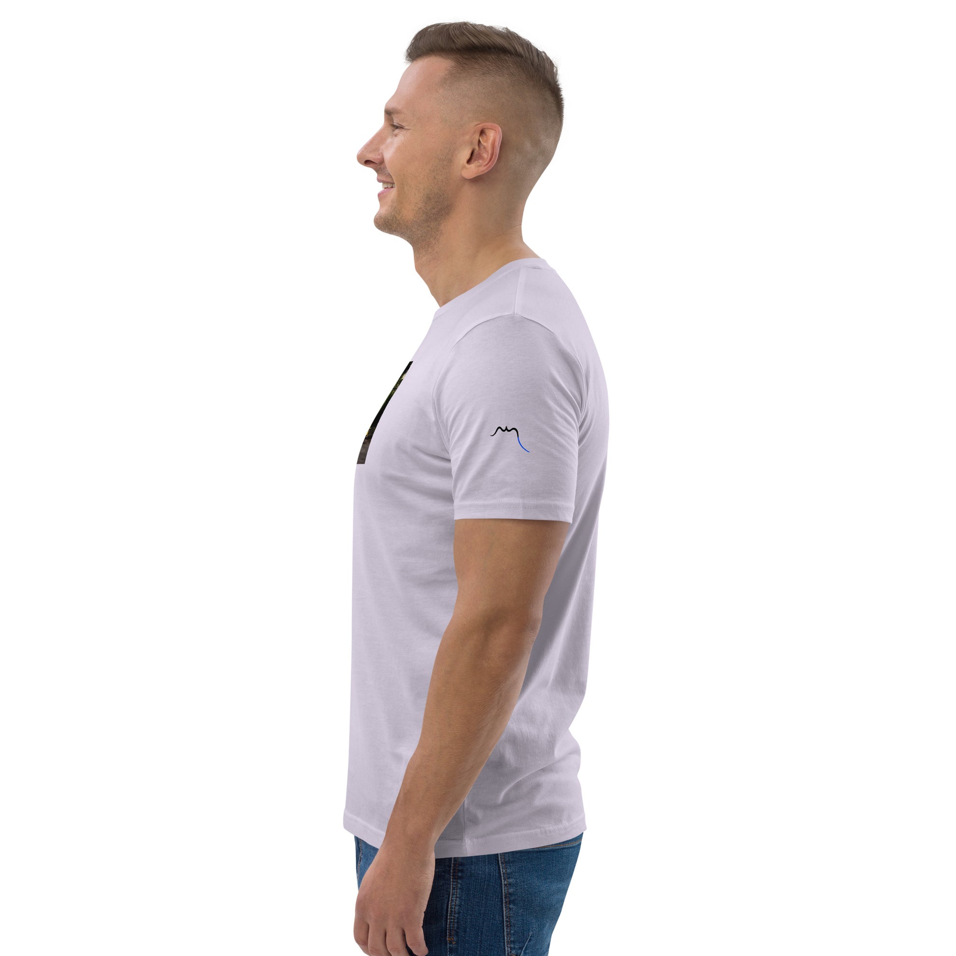 Vue de côté du T-shirt 100 % Coton Biologique - coloris orchidée