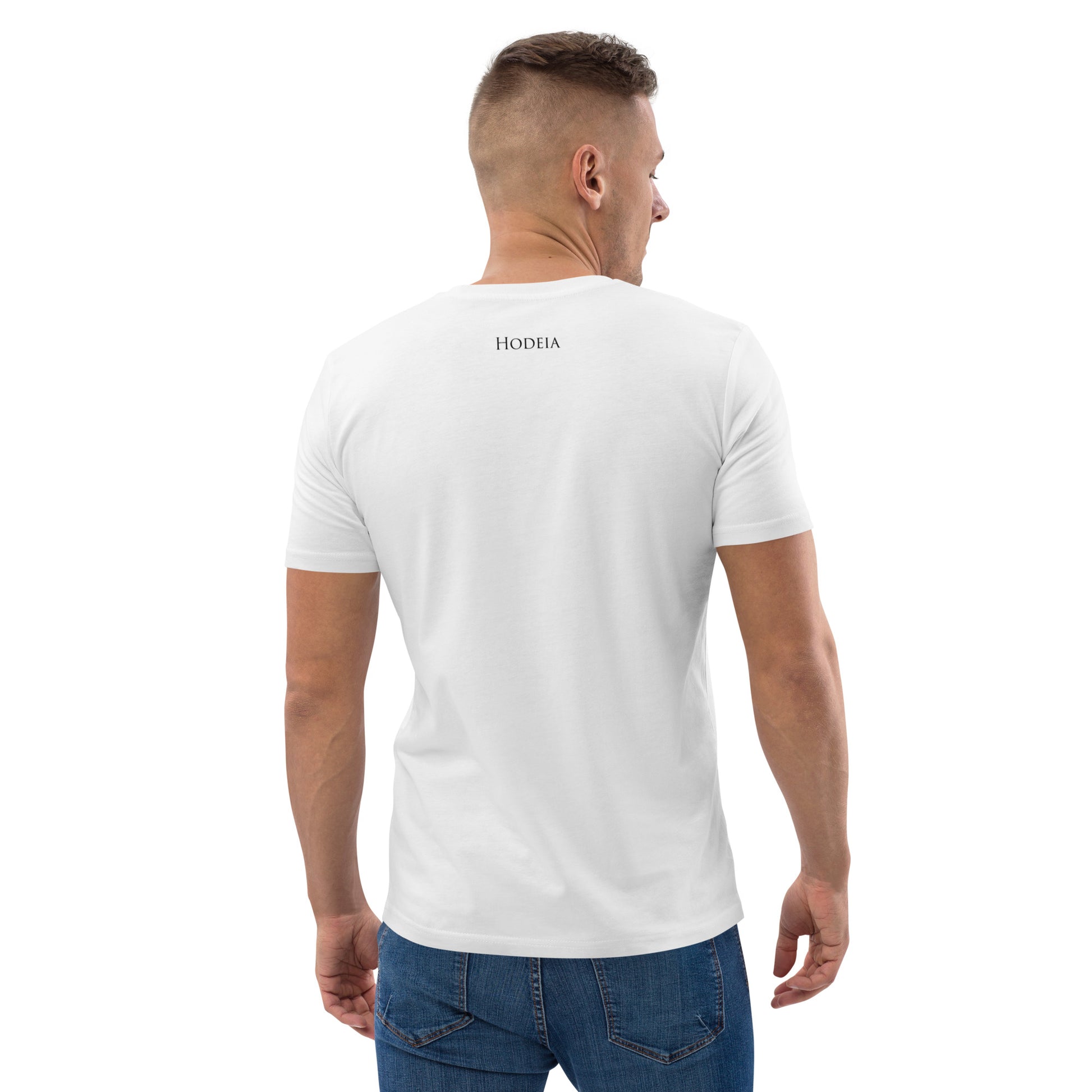 Vue de dos du T-shirt 100 % Coton Biologique Yellow Cox - coloris blanc