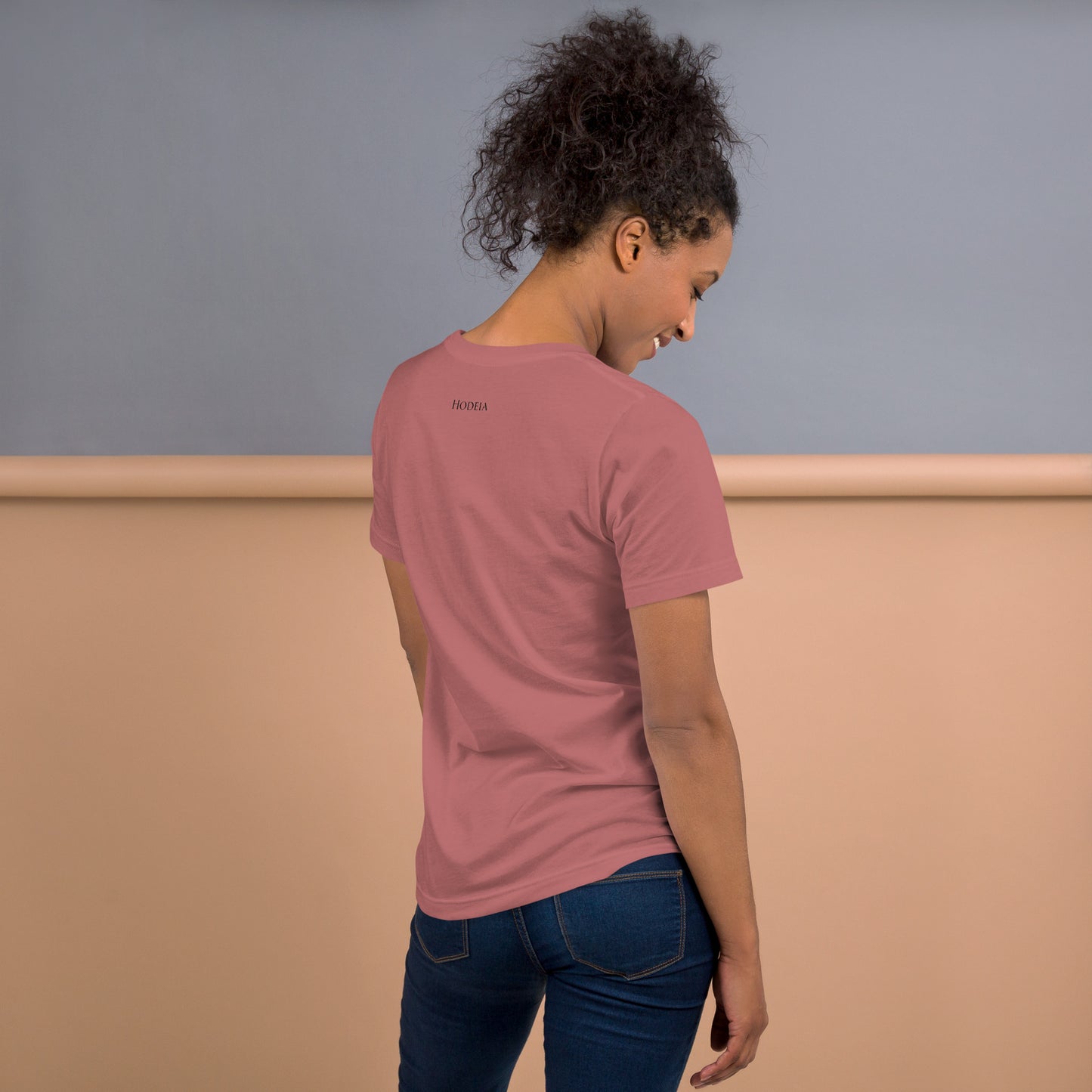 Vue de dos du T-shirt Homme/Femme Basic - coloris vieux rose foncé