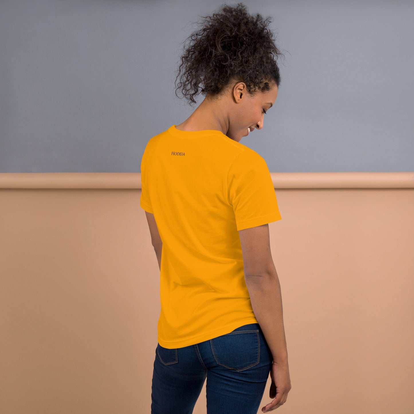 Vue de dos du T-shirt Homme/Femme Basic - coloris orange pâle