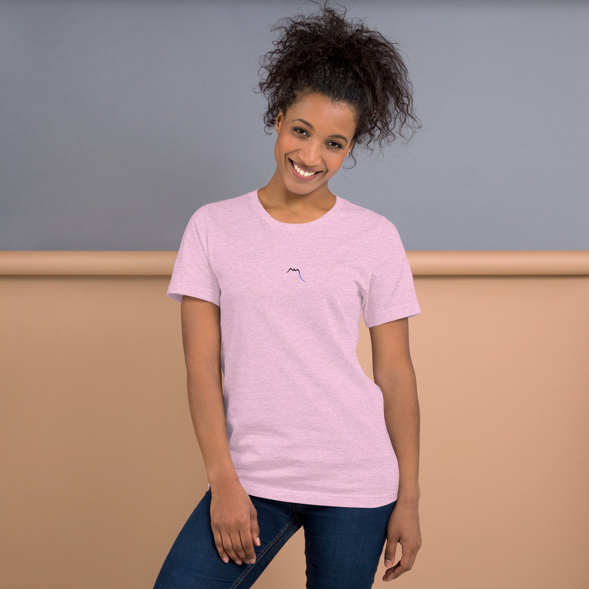 Vue de face du T-shirt Homme/Femme Basic - coloris lilas chiné