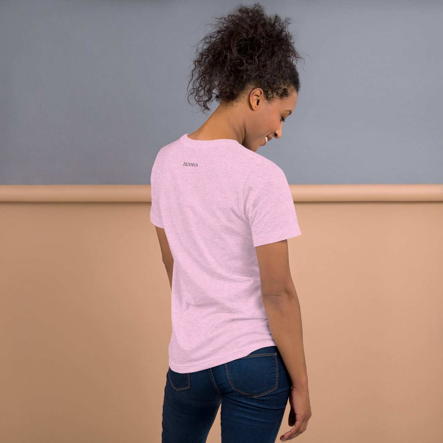 Vue de dos du T-shirt Homme/Femme Basic - coloris lilas chiné