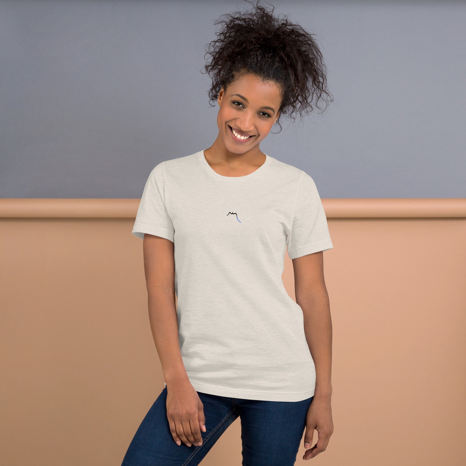 Vue de face du T-shirt Homme/Femme Basic - coloris pierre chiné