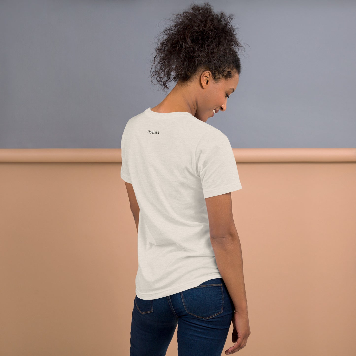 Vue de dos du T-shirt Homme/Femme Basic - coloris pierre chiné