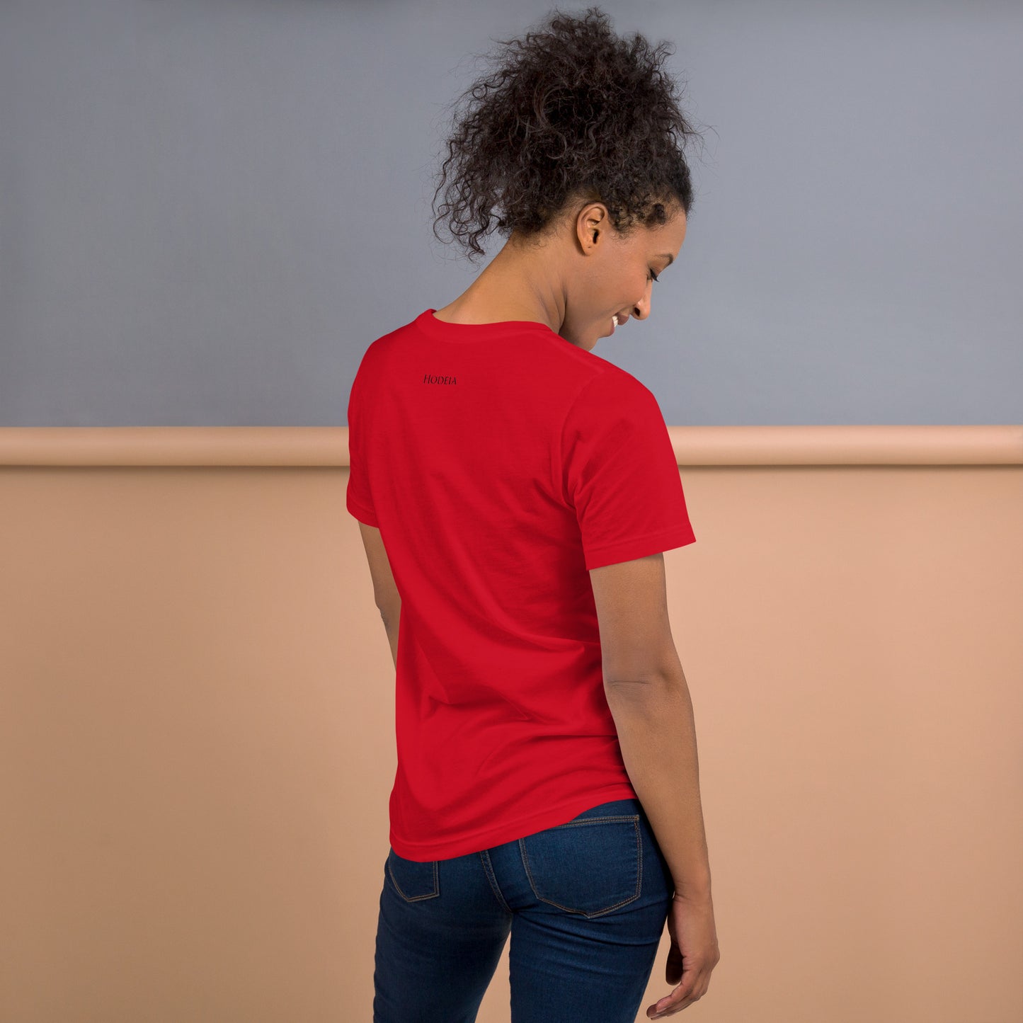Vue de dos du T-shirt Homme/Femme Basic - coloris rouge