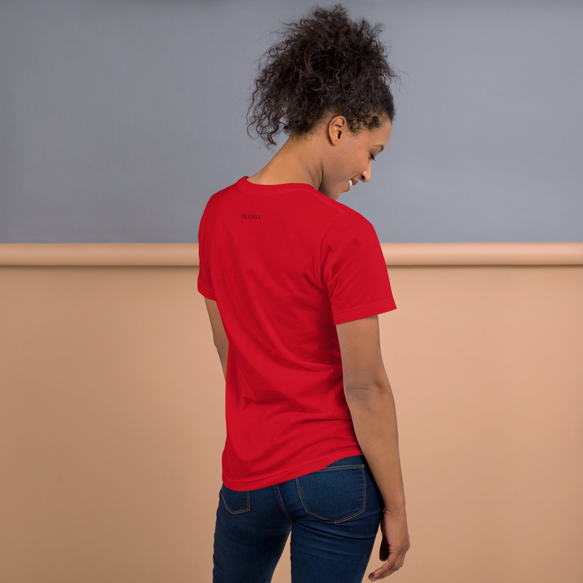 Vue de dos du T-shirt Homme/Femme Basic - coloris rouge