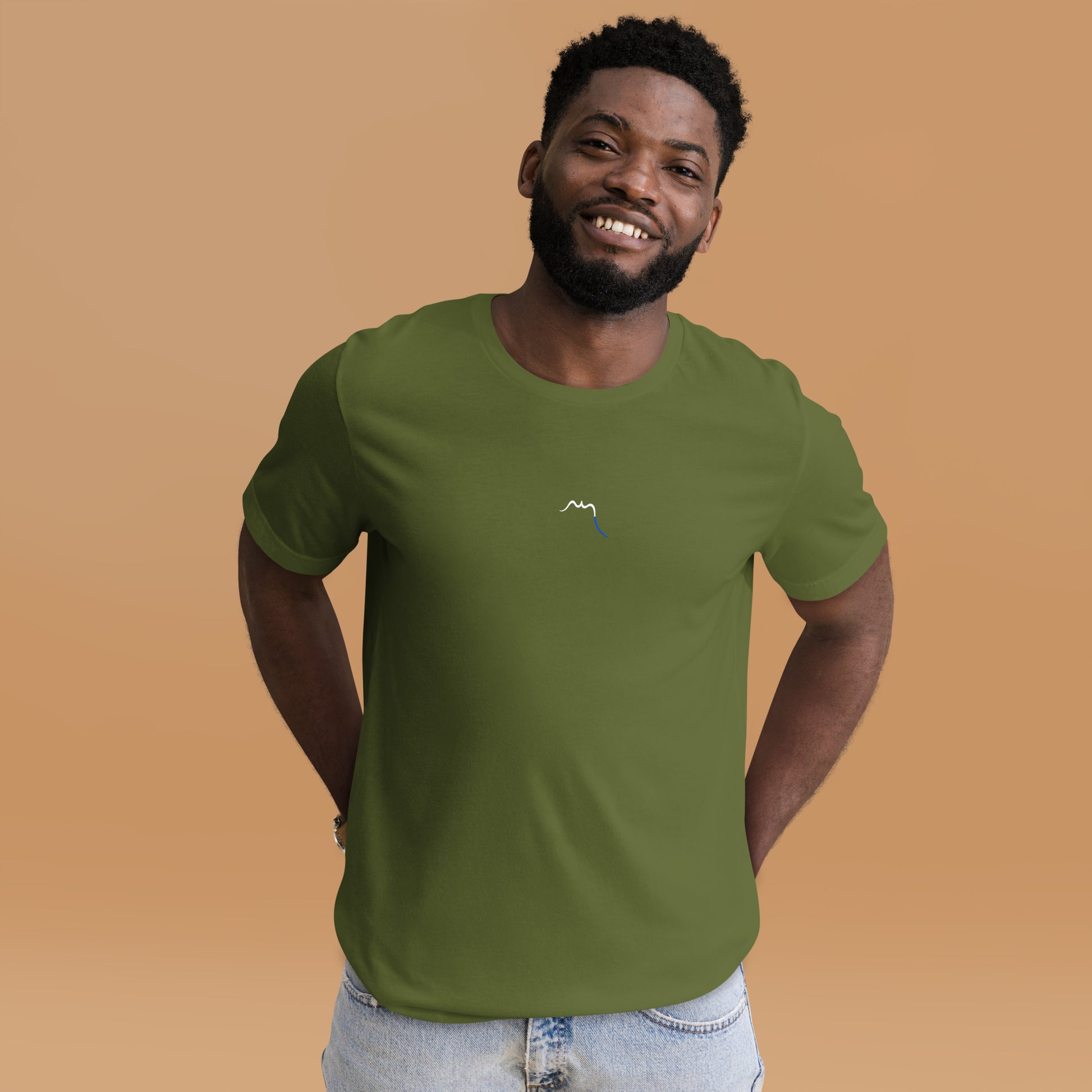 Vue de face du T-shirt Homme/Femme Basic - coloris olive