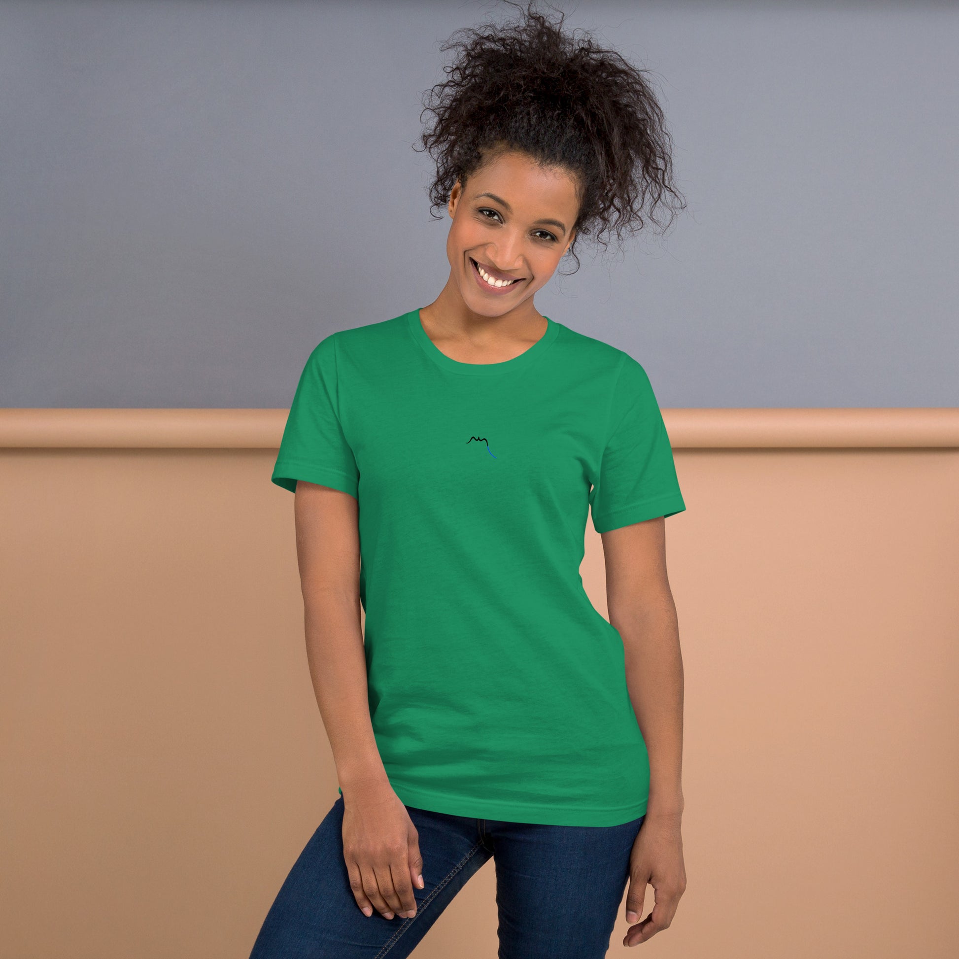 Vue de face du T-shirt Homme/Femme Basic - coloris vert