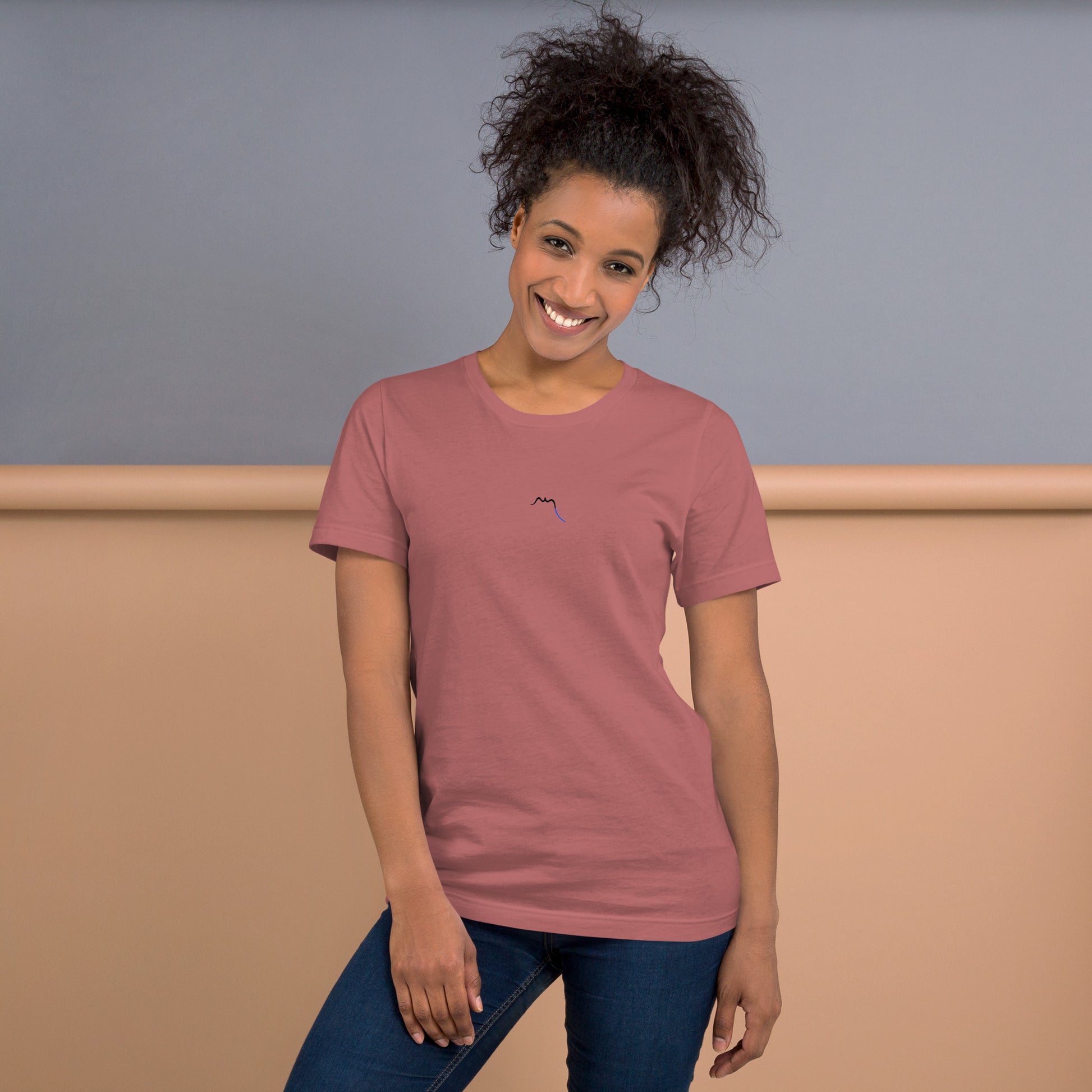 Vue de face du T-shirt Homme/Femme Basic - coloris vieux rose foncé