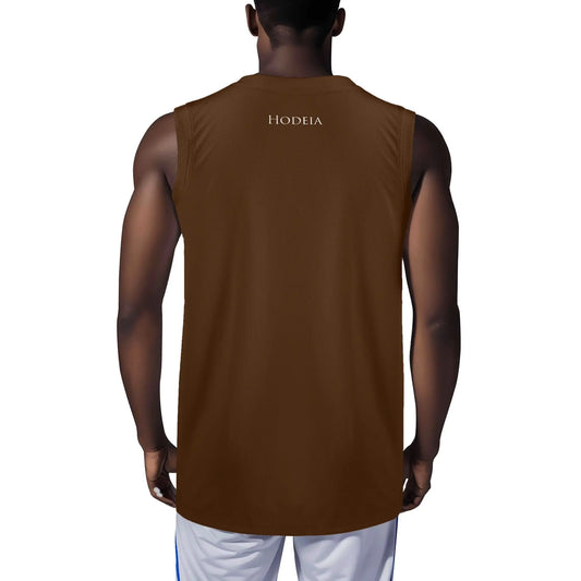 débardeur homme eguzki porté dos coloris marron chocolat