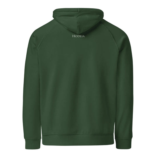 hoodie sweat à capuche femme homme en coton biologique hotza dos coloris vert forêt