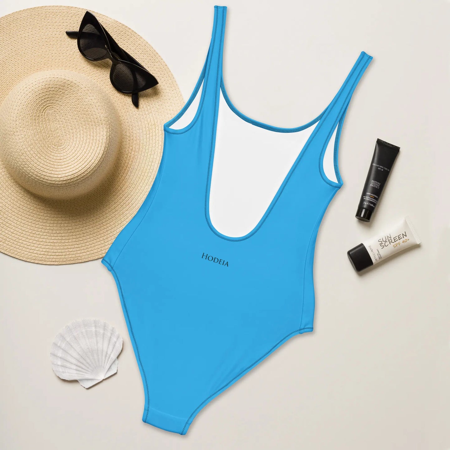 monokini éco-responsable milady dos coloris bleu lagon