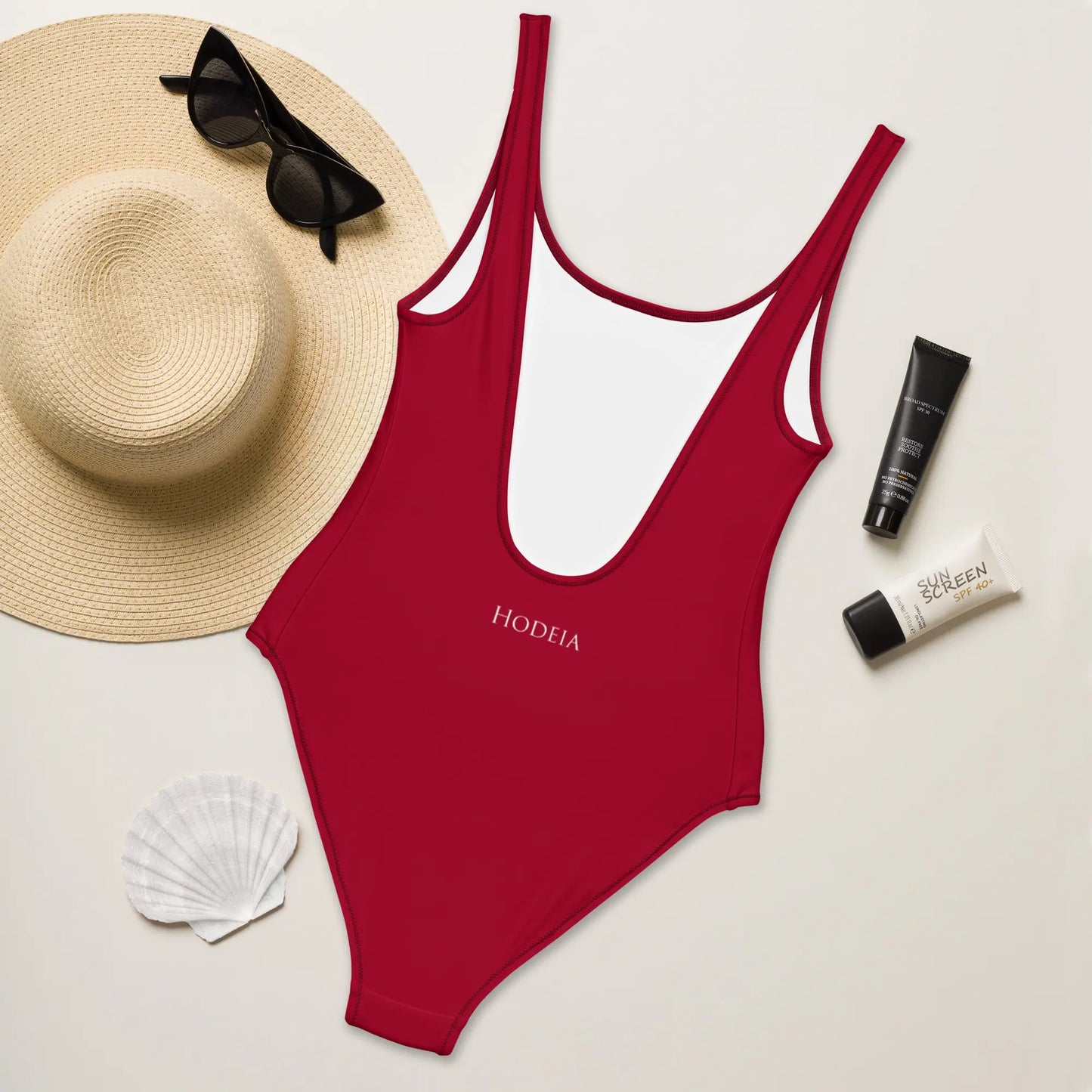 monokini éco-responsable milady dos coloris rouge bordeaux