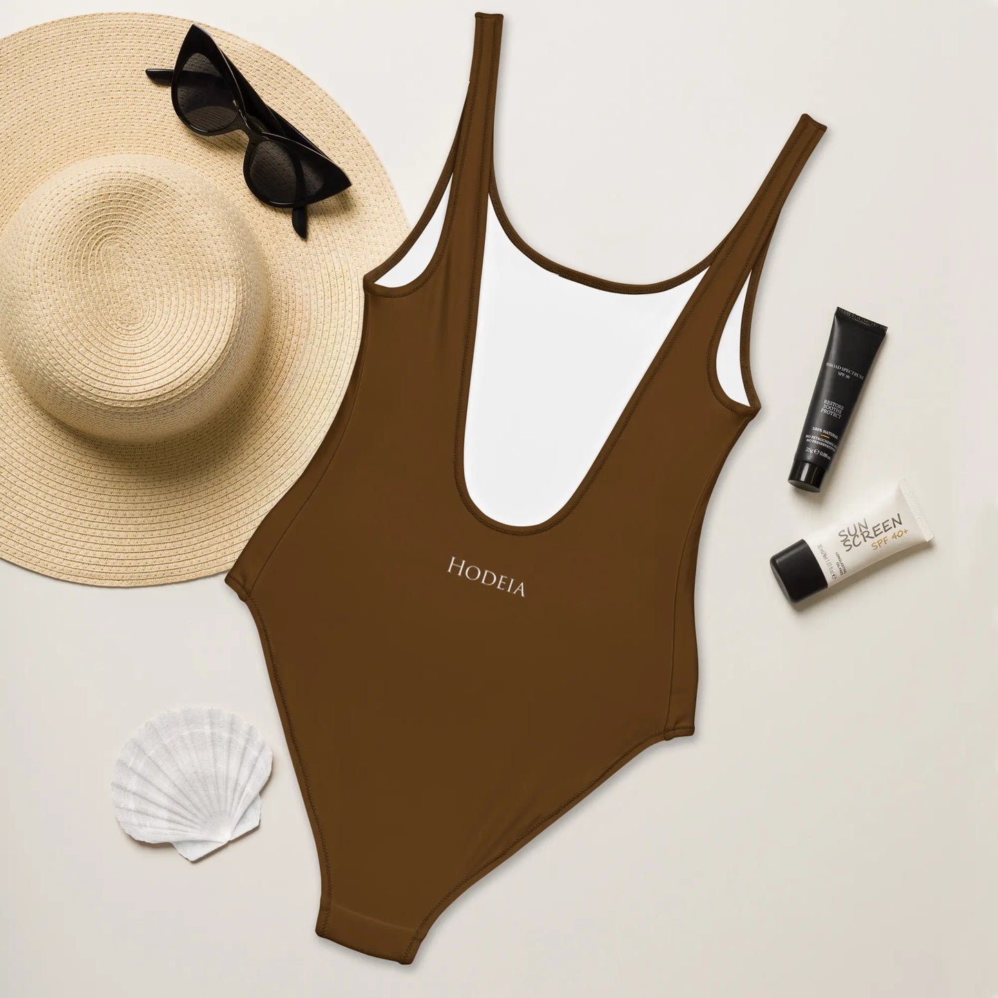 monokini éco-responsable milady dos coloris marron