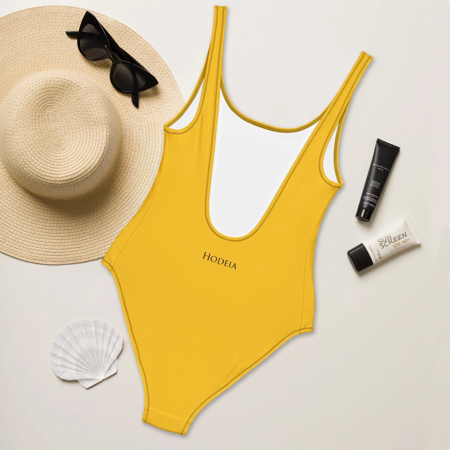 monokini éco-responsable milady dos coloris jaune foncé