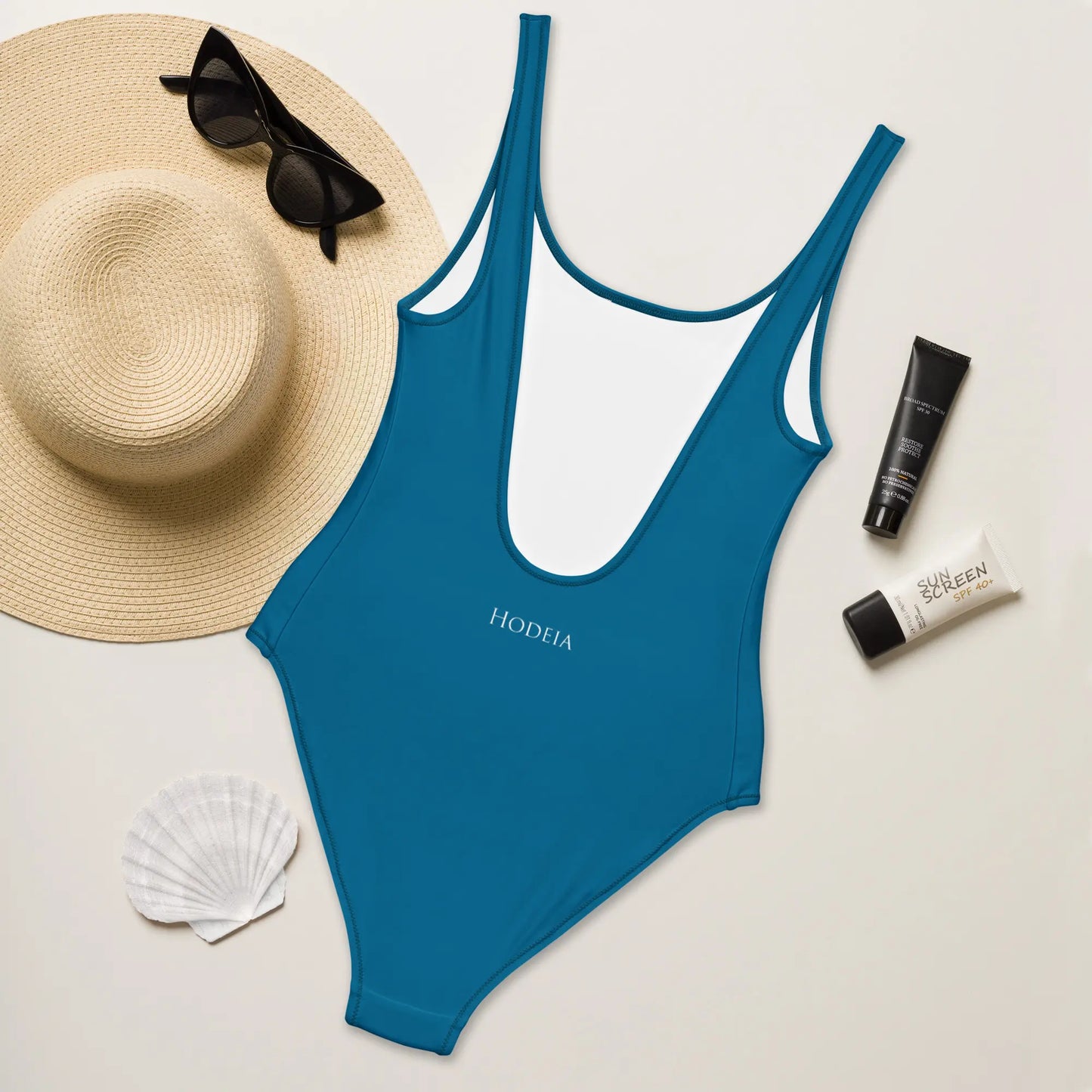 monokini éco-responsable milady dos coloris bleu pétrole