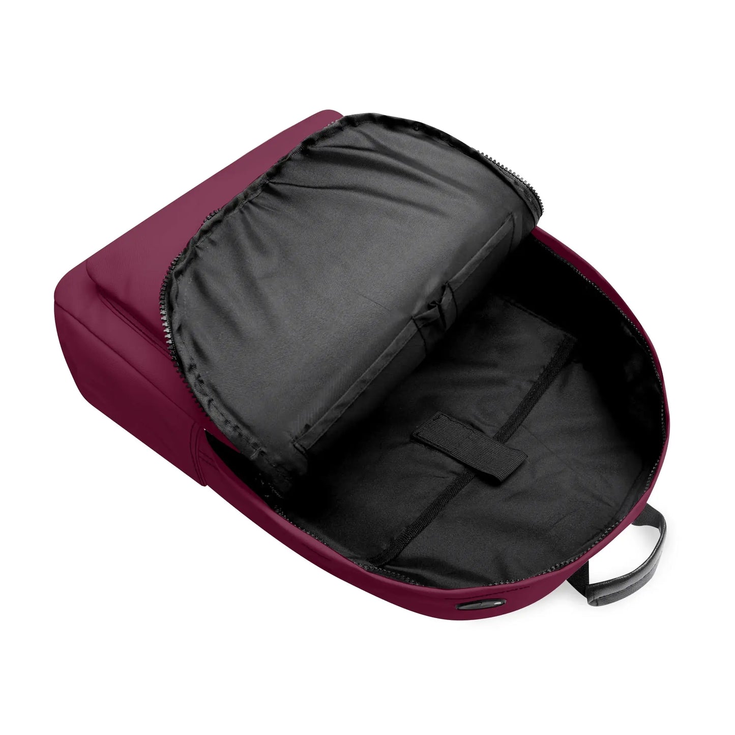 vue intérieur du sac à dos hodeia coloris rouge bordeaux