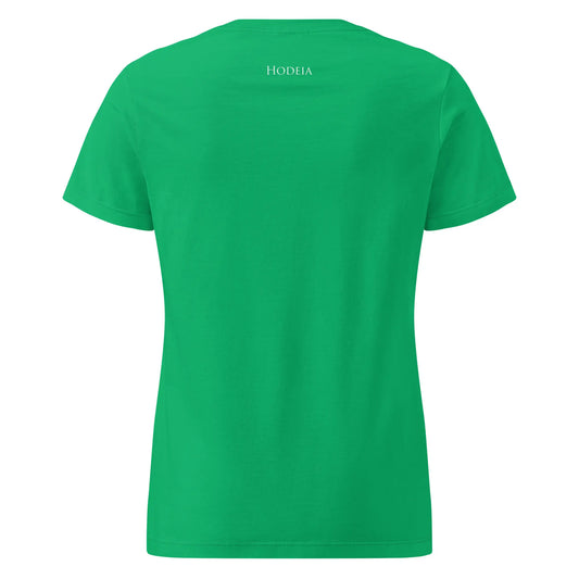 t-shirt coton cintré femme insola dos coloris vert logo blanc
