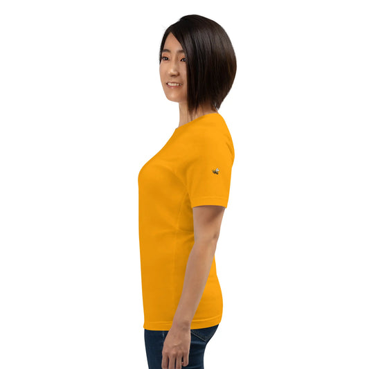 t-shirt coton femme homme basic porté côté coloris orange