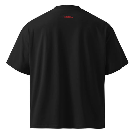 vue de dos du t-shirt grande taille en coton bio brodé le pottolo coloris noir