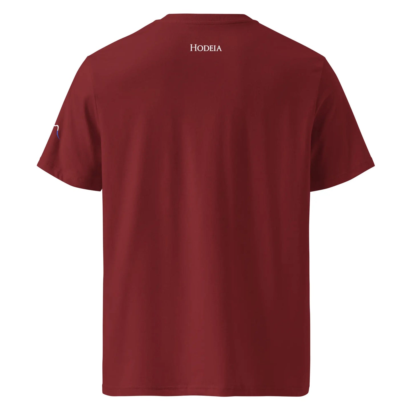 vue de dos du t-shirt premium en coton bio bidart centre coloris rouge bordeaux
