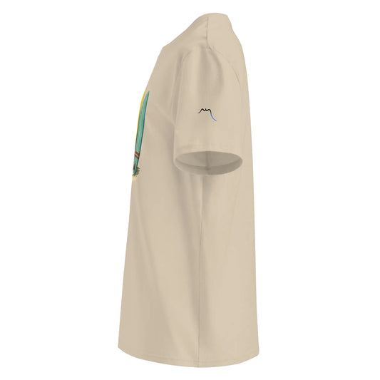 t-shirt premium coton bio femme homme longboard côté coloris beige