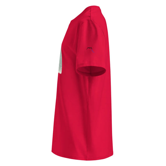 t-shirt premium coton bio femme homme shortboard côté coloris rouge