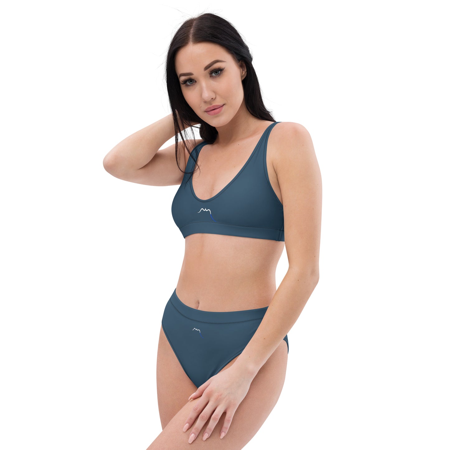 Vue de côté du Bikini Uhabia - coloris bleu gris