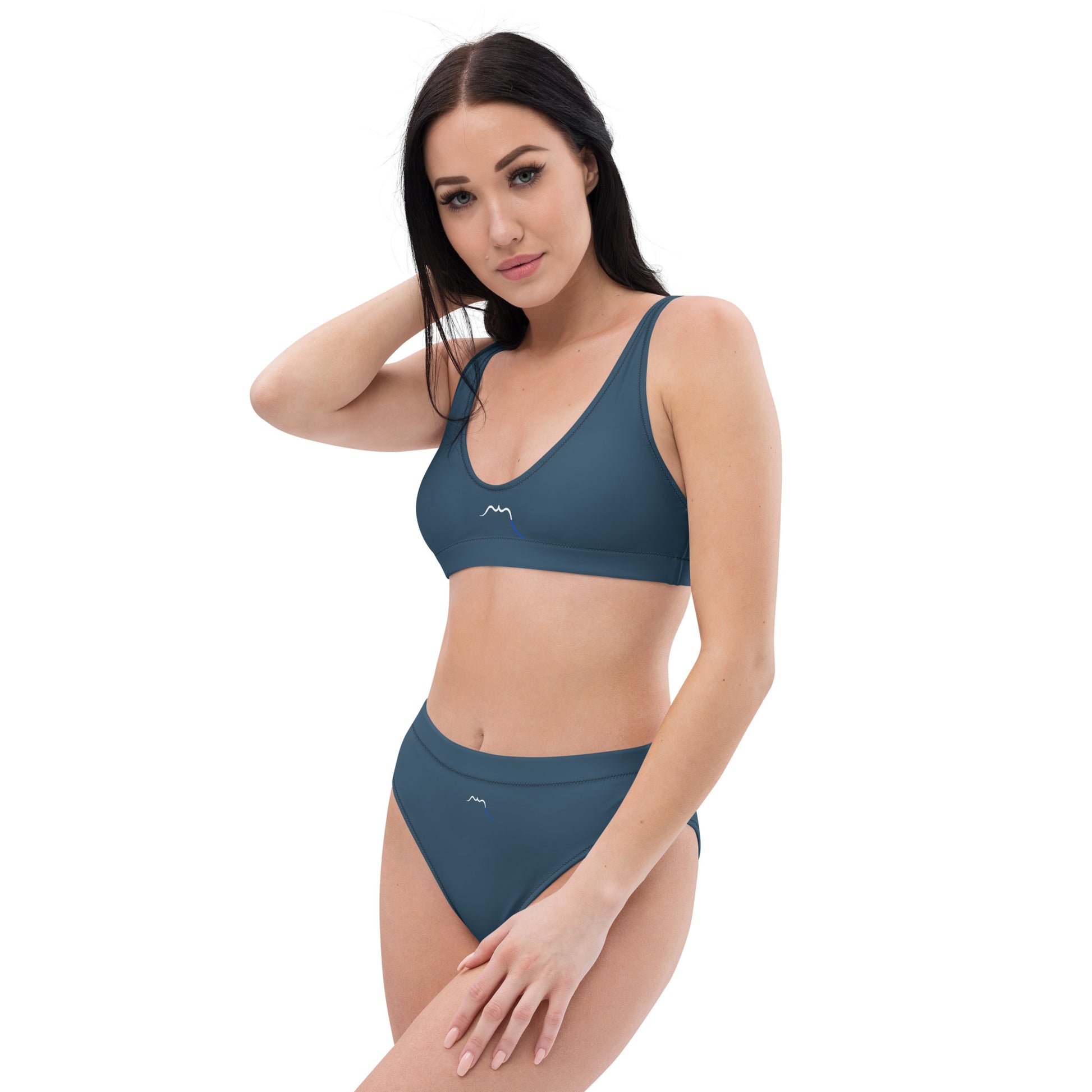 Vue de côté du Bikini Uhabia - coloris bleu gris