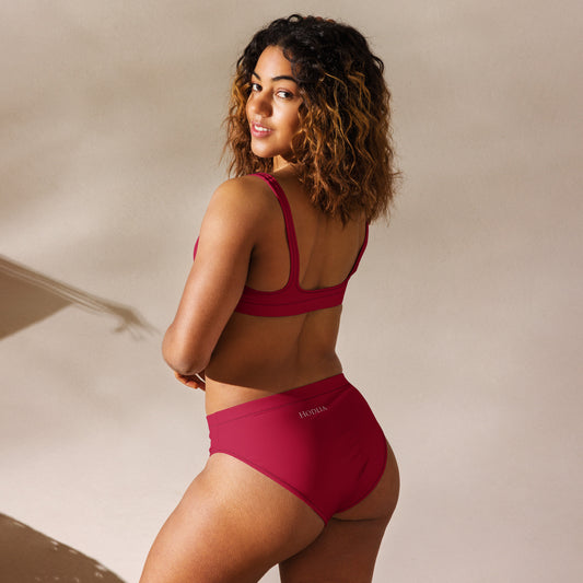 Vue de dos du Bikini Uhabia - coloris bordeaux