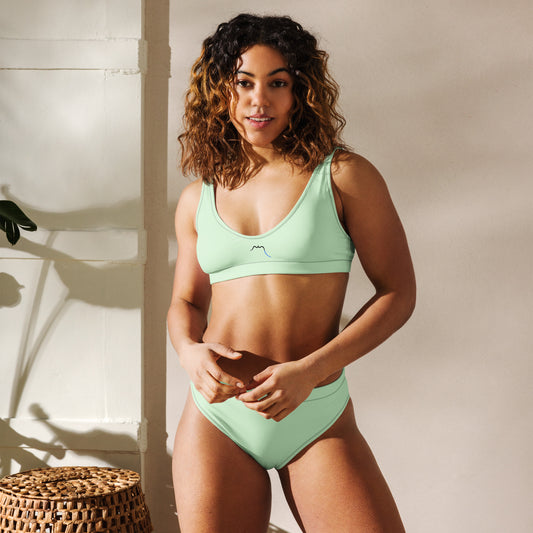 Vue de face du Bikini Uhabia - coloris vert pâle
