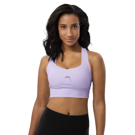 Vue de face de la brassière de sport recyclée Carlina - coloris mauve clair