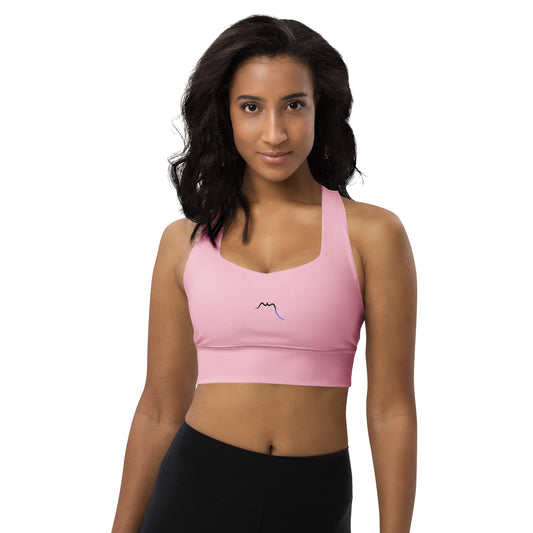 Vue de face de la brassière de sport recyclée Carlina - coloris rose