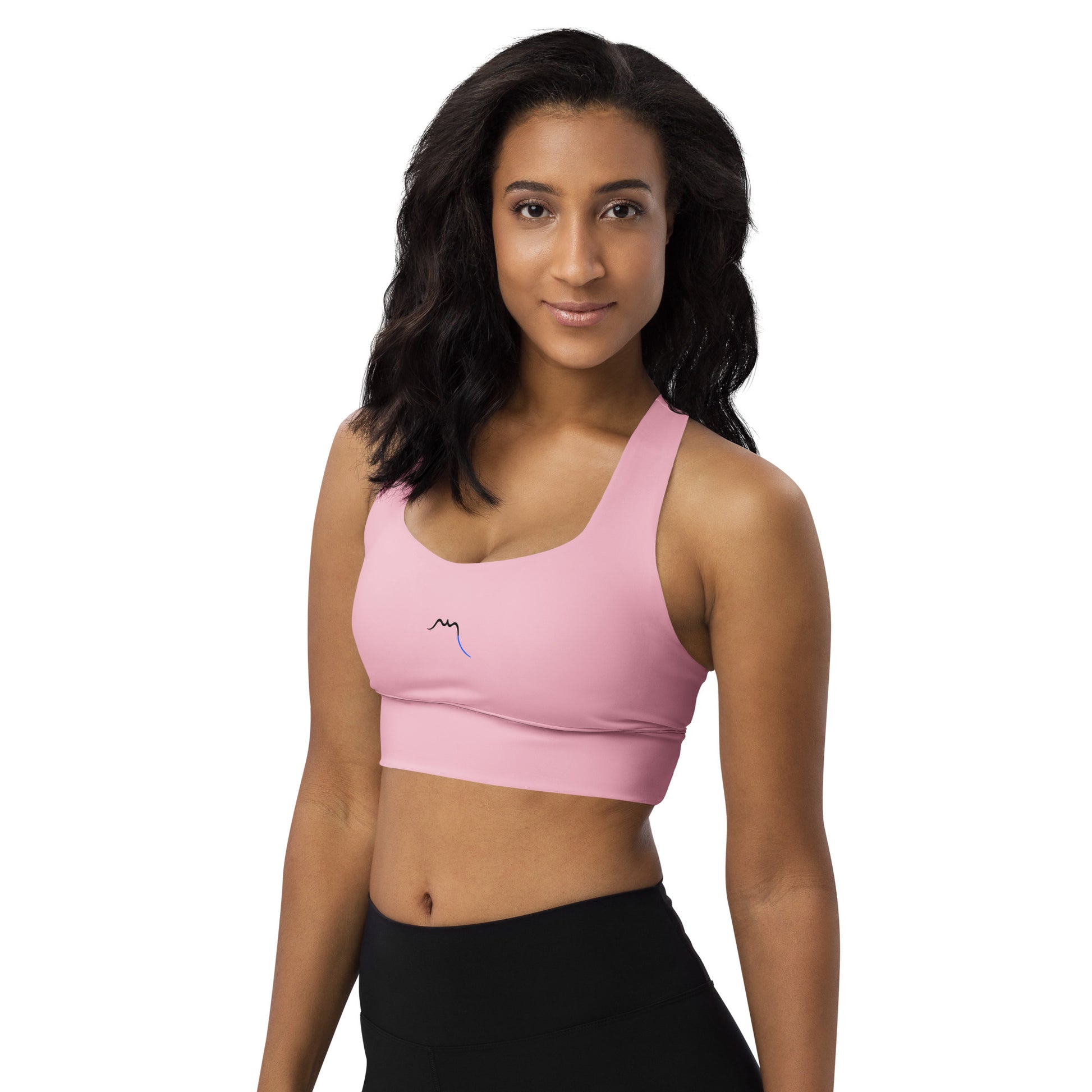 Vue de côté de la brassière de sport recyclée Carlina - coloris rose