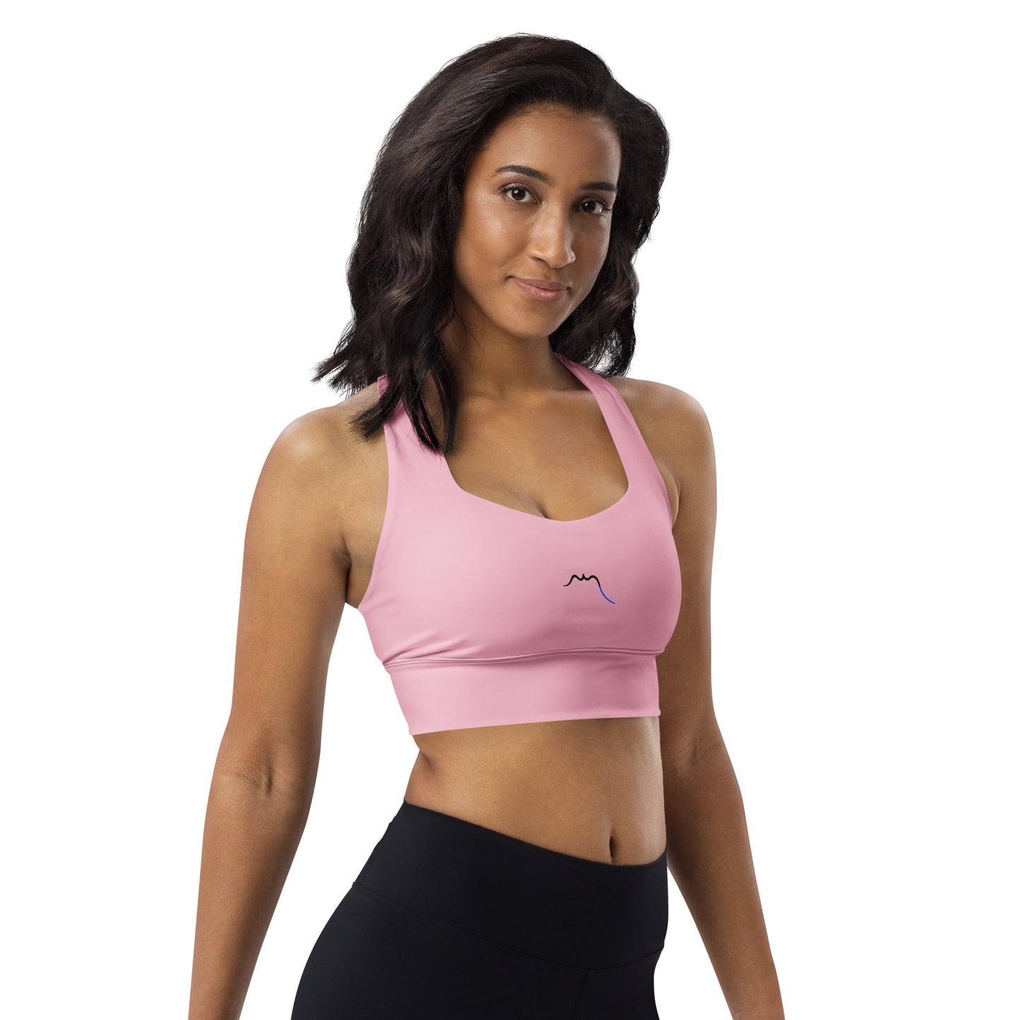 Vue de côté de la brassière de sport recyclée Carlina - coloris rose