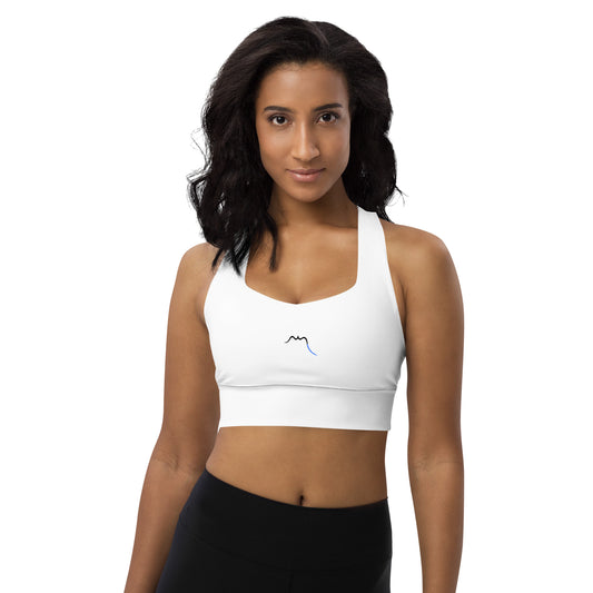Vue de face de la brassière de sport recyclée Carlina - coloris blanc
