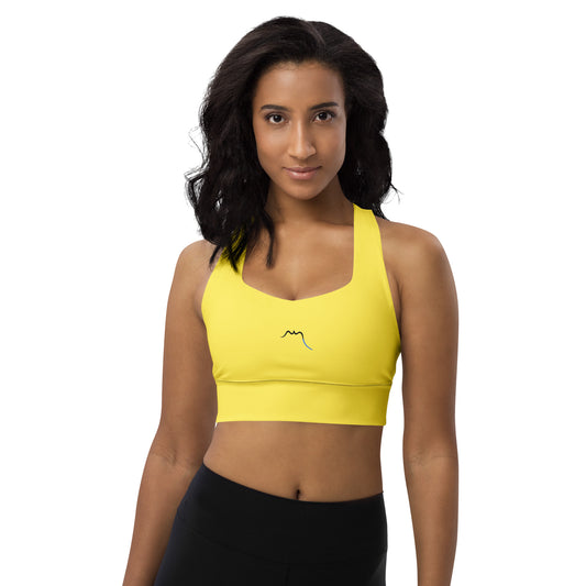 Vue de face de la brassière de sport recyclée Carlina - coloris jaune