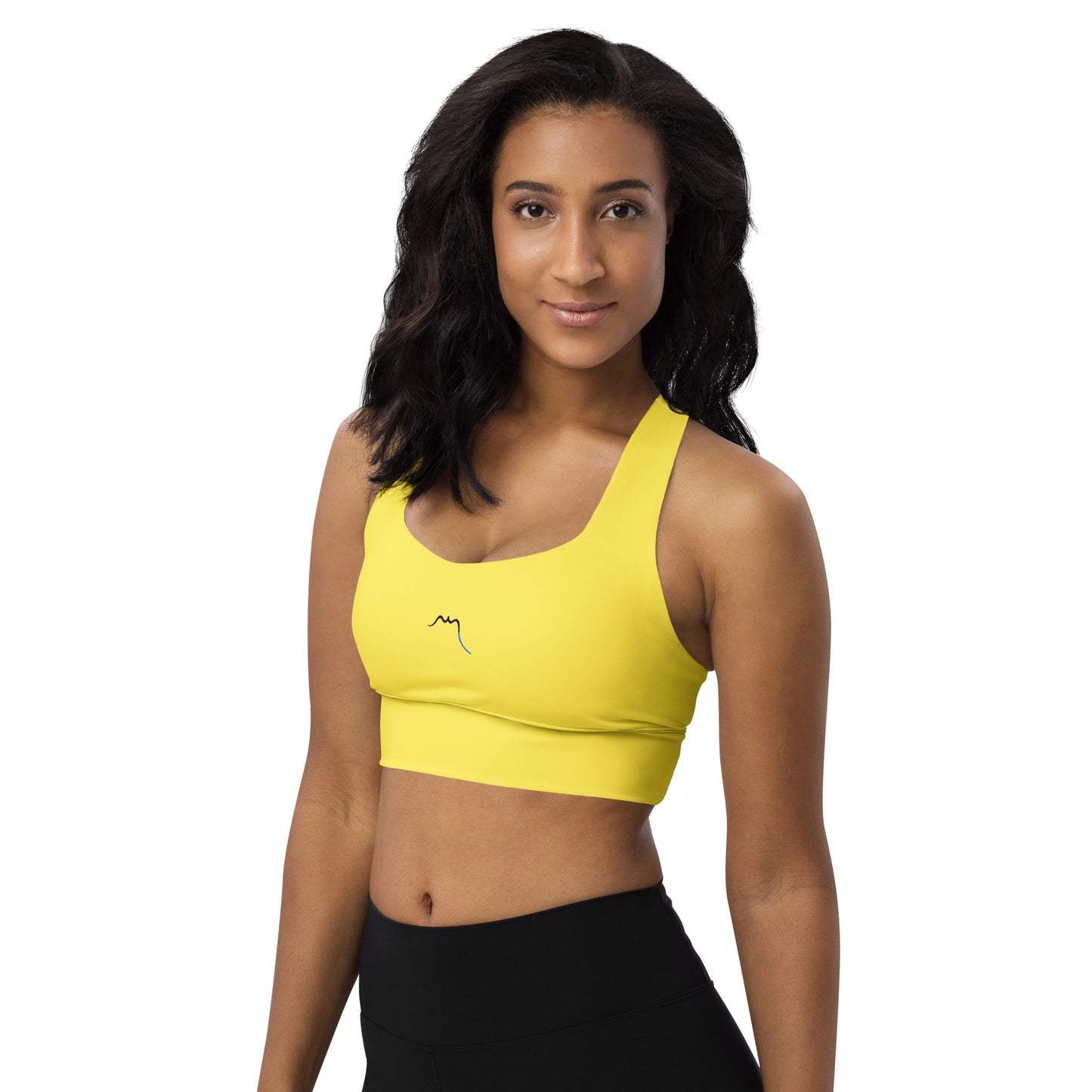 Vue de côté de la brassière de sport recyclée Carlina - coloris jaune