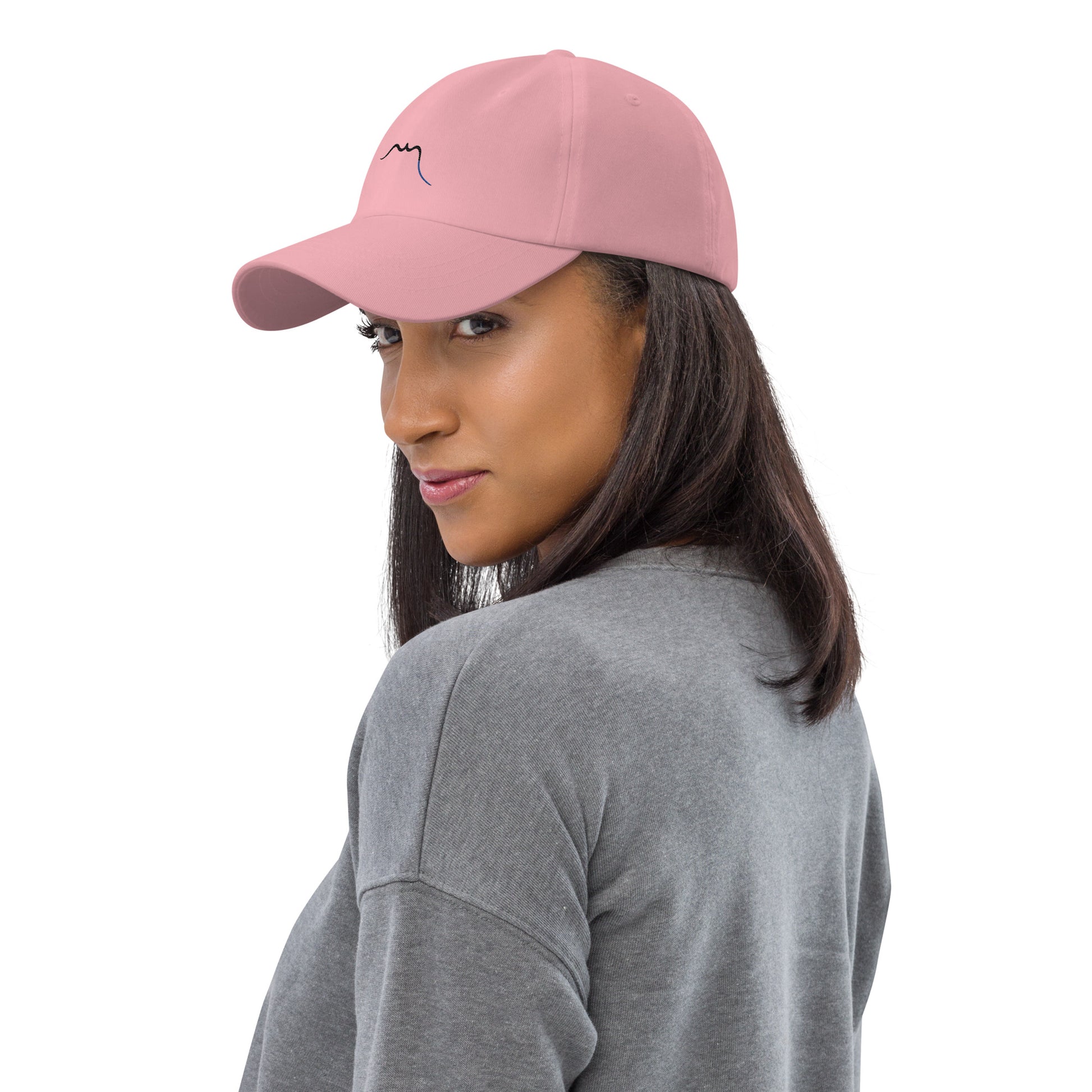 Vue de côté de la casquette de baseball - coloris rose